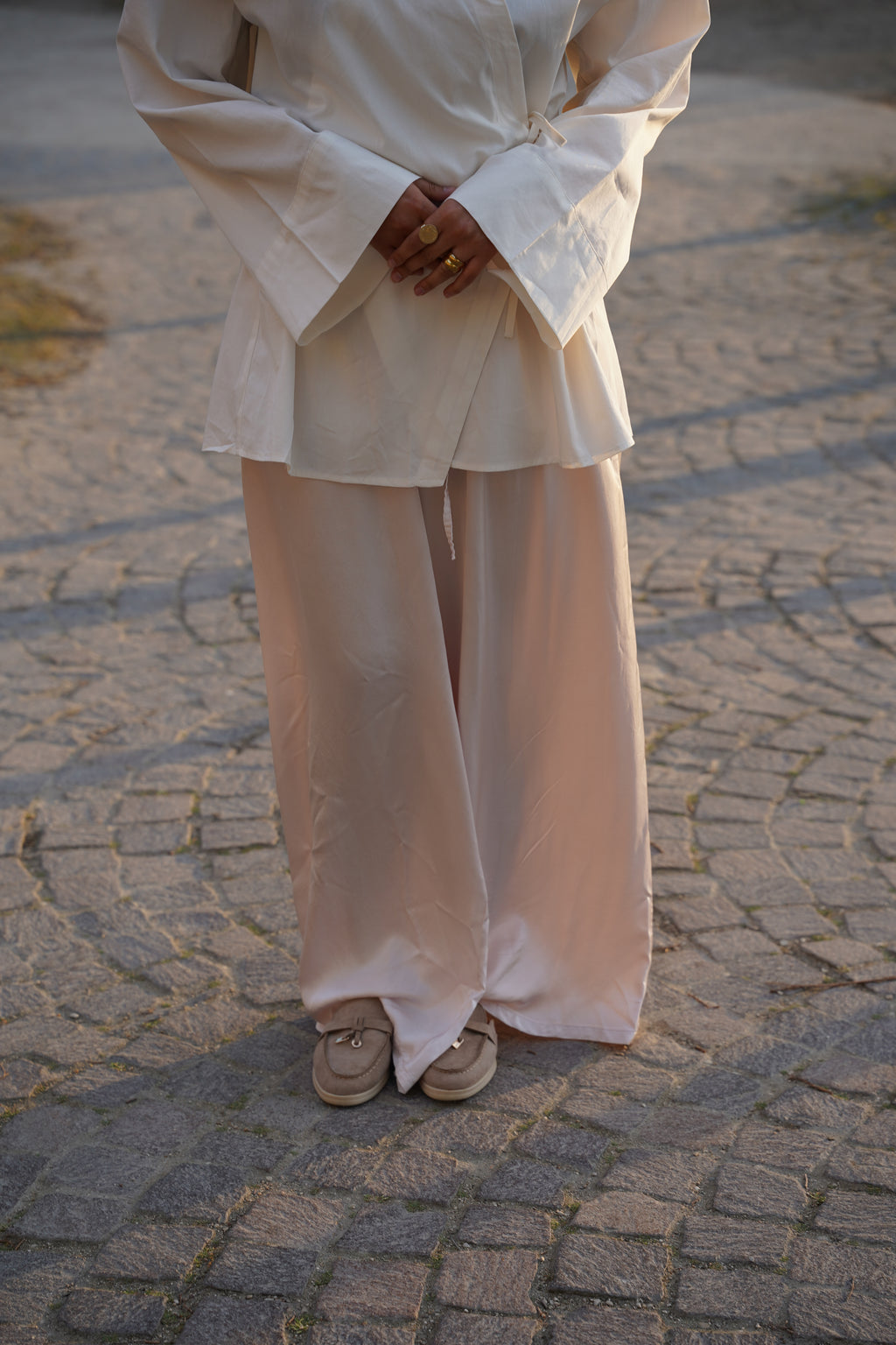 Pantalon fluide satinée